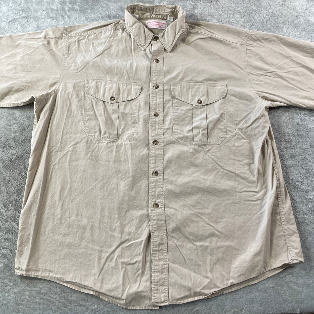 Vintage CC Filson Shirt Mens XL Khaki Outdoor Hunting Short Sleeve USA 654